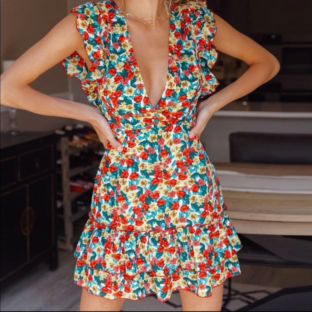 Backless Floral Dress